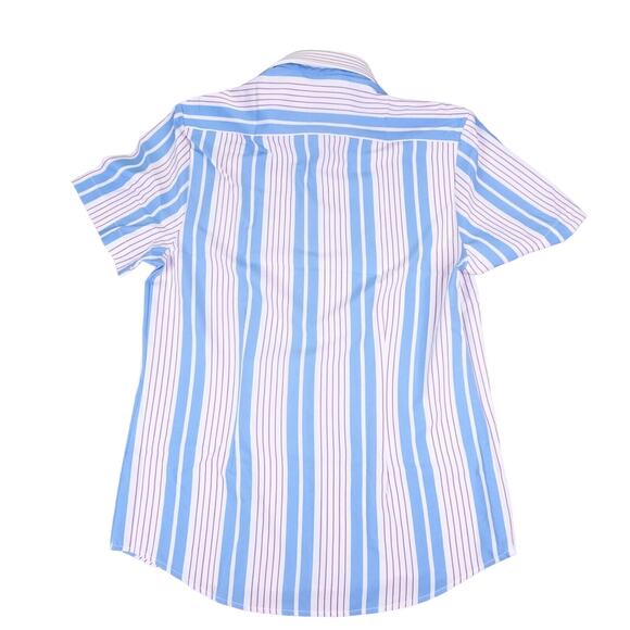 &Collar Shirt Mens Small‎ Multicolored Striped Button Up Oceanside Performance - Picture 9 of 11